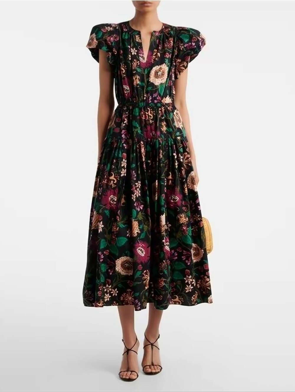 Ulla Johnson Marin Floral Cotton Midi Dress